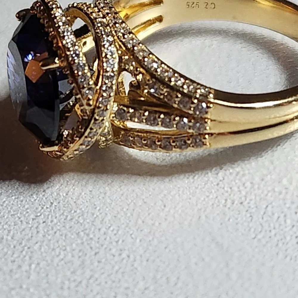 Bella Luce Yellow Ring Tanzanite Diamond Simulants Size 10